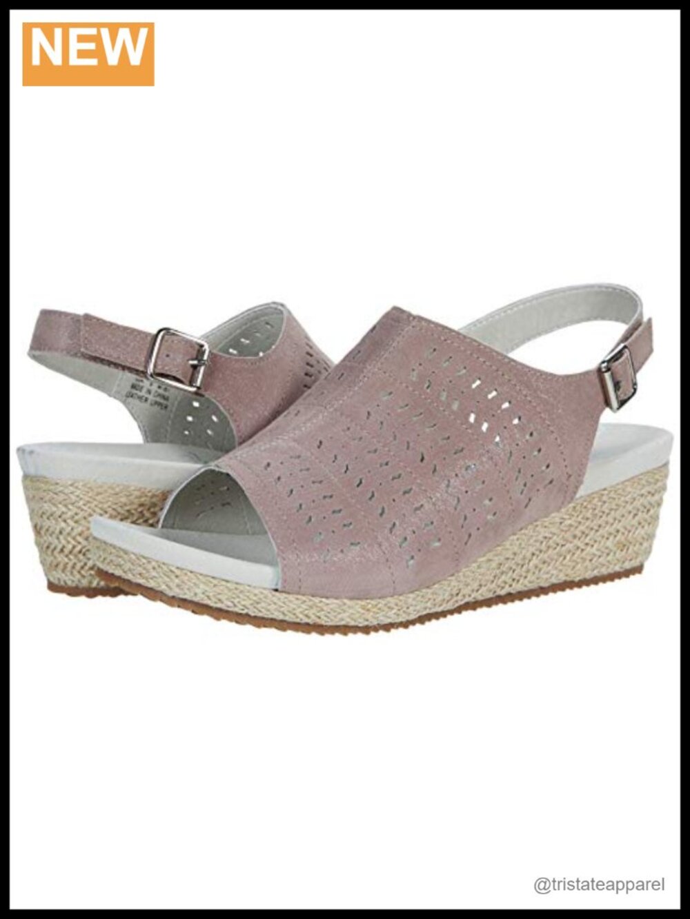 Marlo Laser Cut Sheep Skin Wedge Platform Sandals Ankle Strap